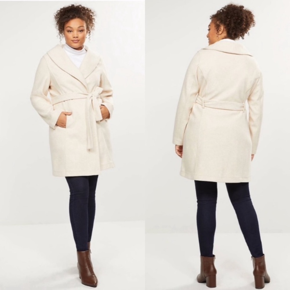 Lane Bryant Oatmeal Wrap Coat 22/24